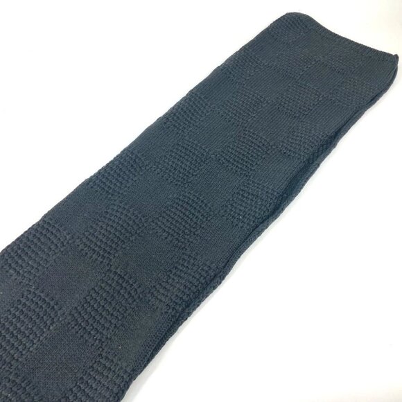 LOUIS VUITTON leather tag Damier Scarf wool gray - Picture 3 of 6